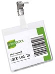 Bte de 5 badges 90 x 60 mm rigide avec clip DURABLE