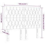 vidaXL Tête de lit à LED Gris clair 160x7x118/128 cm Tissu