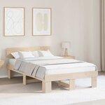 vidaXL Cadre de lit Marron 120 x 200 cm Bois massif en pin