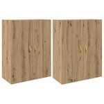 vidaXL Armoires Murailles 2 Pièces chêne artisanal 69 5 x 34 x 90 cm