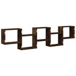 vidaXL Étagère cube murale 5 compartiments chêne fumé bois ingénierie