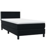 vidaXL Sommier à lattes de lit avec matelas et LED noir 90x220 cm velours
