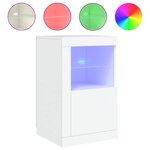 vidaXL Armoire latérale avec éclairage LED blanc bois d'ingénierie