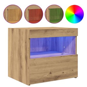 vidaXL Cabinet de chevet avec tiroir Chêne artisanal 50 x 40 x 45 cm