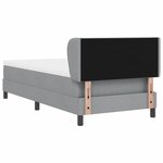 vidaXL Lit boxspring avec matelas Gris clair 100 x 200 cm tissu