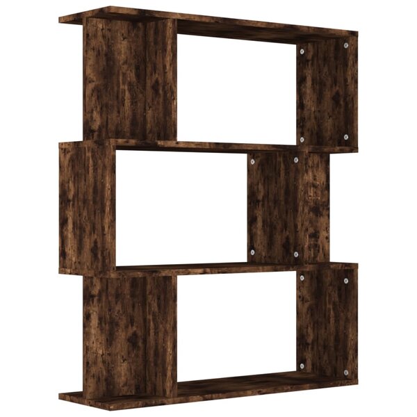 vidaXL Bibliothèque/Cloison Chêne fumé 80x24x96 cm Bois d'ingénierie