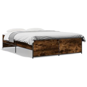 vidaXL Cadre de lit sans matelas chêne fumé 120x190 cm