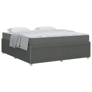 vidaXL Cadre de lit avec matelas Gris foncé 180 x 200 cm tissu