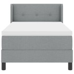 Lit à ressorts vidaXL avec matelas gris clair 90x190 cm en tissu