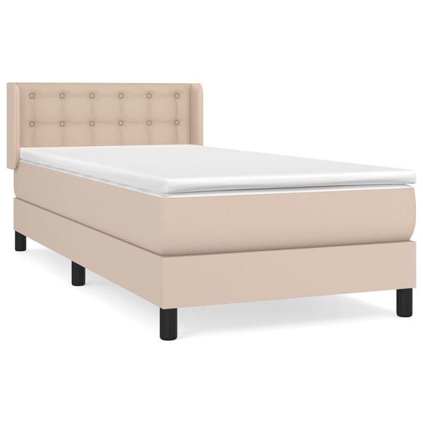 vidaXL Sommier à lattes de lit avec matelas Cappuccino 90x190 cm
