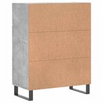vidaXL Buffet gris béton 69 5x34x90 cm bois d'ingénierie