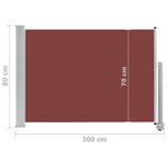 vidaXL Auvent latéral rétractable de patio 80x300 cm Marron