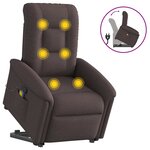 vidaXL Fauteuil inclinable de massage Marron foncé Tissu