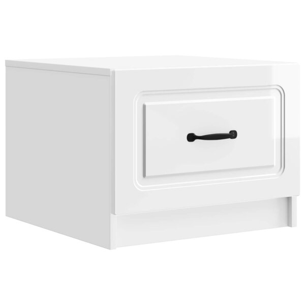 vidaXL Table basse Blanc brillant 49 x 50 x 37 cm Bois d'ingénierie