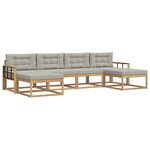 vidaXL Ensemble de canapés d'extérieur 6 pc Blanc et gris clair