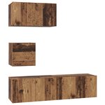 vidaXL Ensemble meuble TV 4 Pièces Bois ancien 60 x 30 x 30 cm
