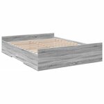 vidaXL Cadre de lit avec tiroirs sans matelas sonoma gris 150x200 cm