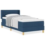 vidaXL Lit à ressort avec matelas bleu – 100 x 200 cm  tissu