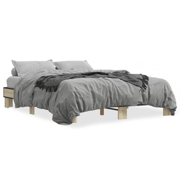 vidaXL Cadre de lit sans matelas chêne sonoma 150x200 cm