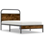 vidaXL Cadre de lit sans matelas 100x190 cm chêne fumé bois ingénierie