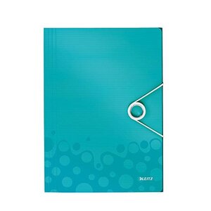 Chemise WOW 3 rabats à élastique polypro 150 feuilles A4 Menthe Métalisé LEITZ