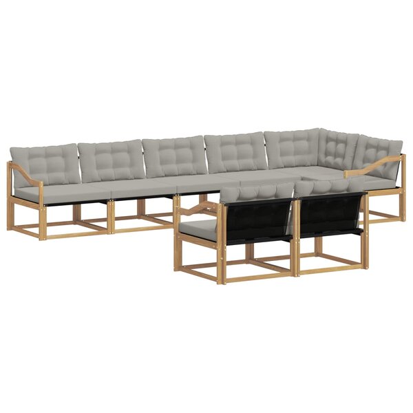 vidaXL Ensemble de canapés d'extérieur 8 pc Blanc et gris clair