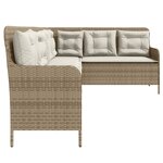 vidaXL Canapé de jardin avec coussins forme de L beige résine tressée