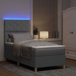 vidaXL Lit à ressorts avec matelas Gris clair 90 x 200 cm tissu