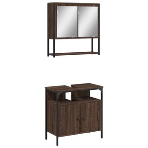 vidaXL Ensemble de meubles de salle de bain 2 Pièces Chêne marron