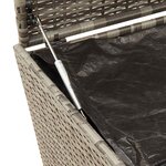 vidaXL Boîte de rangement de jardin et roues gris 190L résine tressée