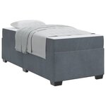 vidaXL Cadre de lit avec matelas Gris foncé 90 x 190 cm tissu