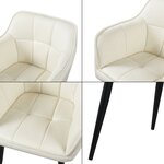 Lot de 2 chaises de salle à manger salon design moderne cuisine 81 x 57 x 53 cm beige noir 03_0009604