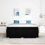 vidaXL Cadre de lit avec matelas Noir 180 x 200 cm tissu