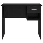 vidaXL Bureau Chêne noir 90 x 49.5 x 75 cm Bois d'ingénierie