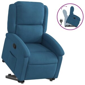 vidaXL Fauteuil inclinable bleu velours
