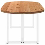 vidaXL Table à manger 220x100x74 cm bois de chêne massif ovale