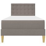 vidaXL Cadre de lit avec matelas Taupe 100 x 200 cm Tissu
