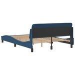 vidaXL Cadre de lit avec tête de lit sans matelas bleu 140x190cm tissu