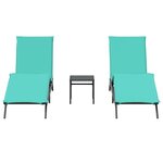 vidaXL Chaises longues lot de 2 avec table noir résine tressée
