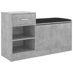vidaXL Banc à chaussures Gris béton 94 5x31x57 cm Aggloméré