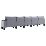 vidaXL Canapé à 5 places Gris clair Tissu