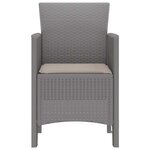 vidaXL Chaise de jardin 4 Pièces Gris clair 53 x 49 x 85 cm PP