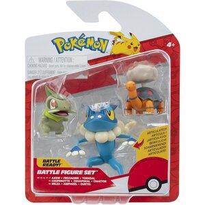 Jazwares PKW4089 - Pokémon Pack de 3 Figurines de Combat