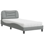 vidaXL Lit avec matelas Hvar gris clair 80x200 cm tissu
