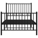 vidaXL Cadre de lit métal sans matelas avec pied de lit noir 90x190 cm