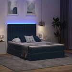 vidaXL Lit avec rangement et LED Bleu foncé 140 x 200 cm Velours