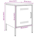 vidaXL Table de chevet noir 36x39x50 5 cm acier