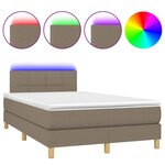 vidaXL Sommier à lattes de lit avec matelas LED Taupe 120x200 cm Tissu