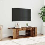 vidaXL Meuble TV avec lumières LED vieux bois bois d'ingénierie