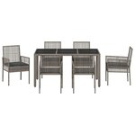 vidaXL Ensemble de salle à manger pour jardin 7 Pièces Gris Poly rotin